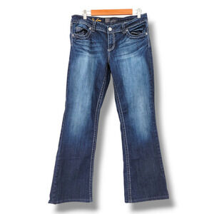 KUT From The Kloth Women's Embroidered Pockets So‎ Low Bootcut Jeans Size 12
